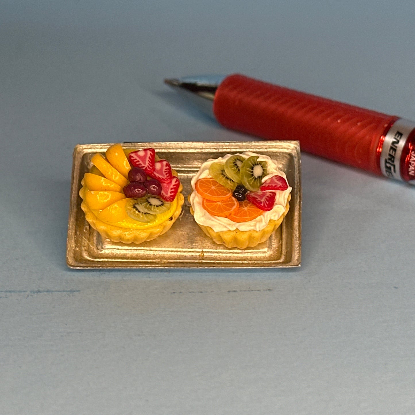 Set of 2 Miniature Fruit Tarts – 1:12 Scale