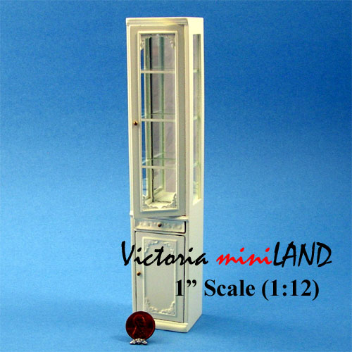 High End Narrow Cabinet for 1900 line dollhouse miniature 1:12 scale white