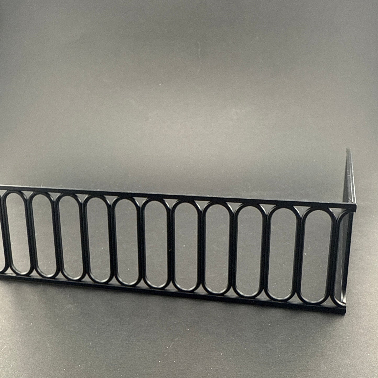 Short black FENCE 2PC-BLACK for 1:12 Dollhouse miniature 5-7/8"L each fencing