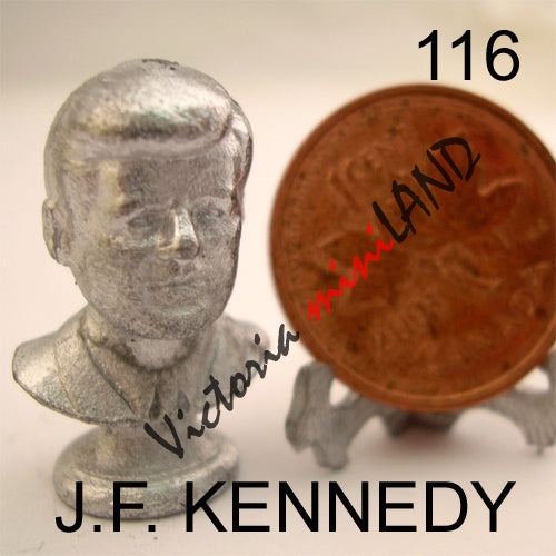 J.F. KENNEDY BUST 7/8"H DIY metal miniature for dollhouse - Do it yourself