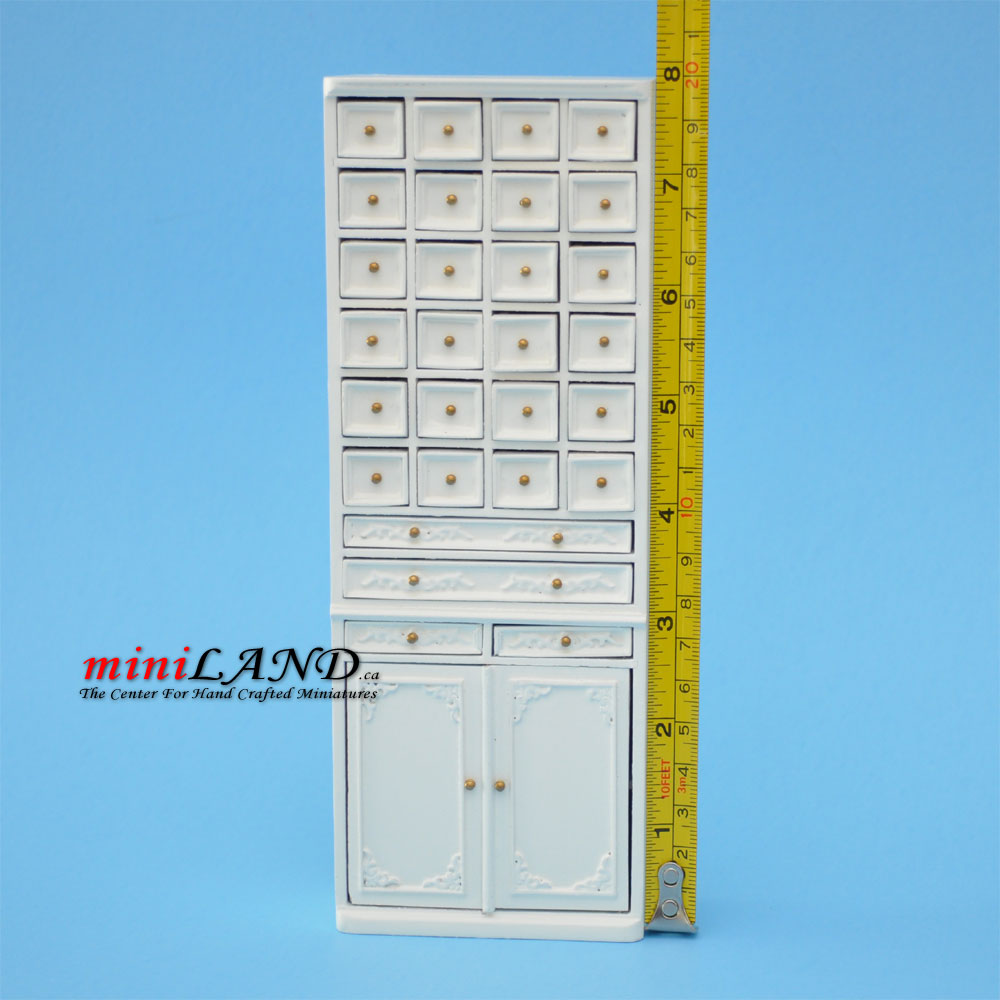 Store haberdasher Drawer Unit WHITE Dollhouse miniature 1:12 Quality tea shop