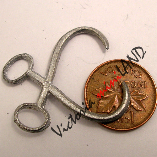 LARGE ICE TONGE 1-1/4"L unfinished DIY metal miniature for dollhouse - Do it yourself