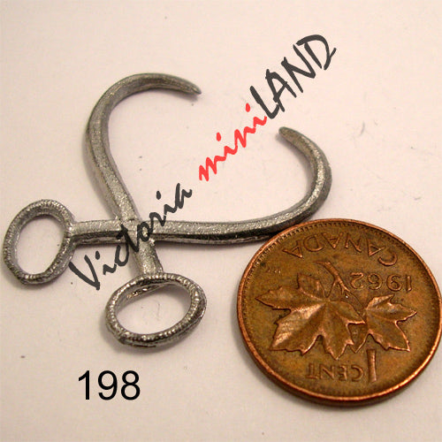LARGE ICE TONGE 1-1/4"L unfinished DIY metal miniature for dollhouse - Do it yourself
