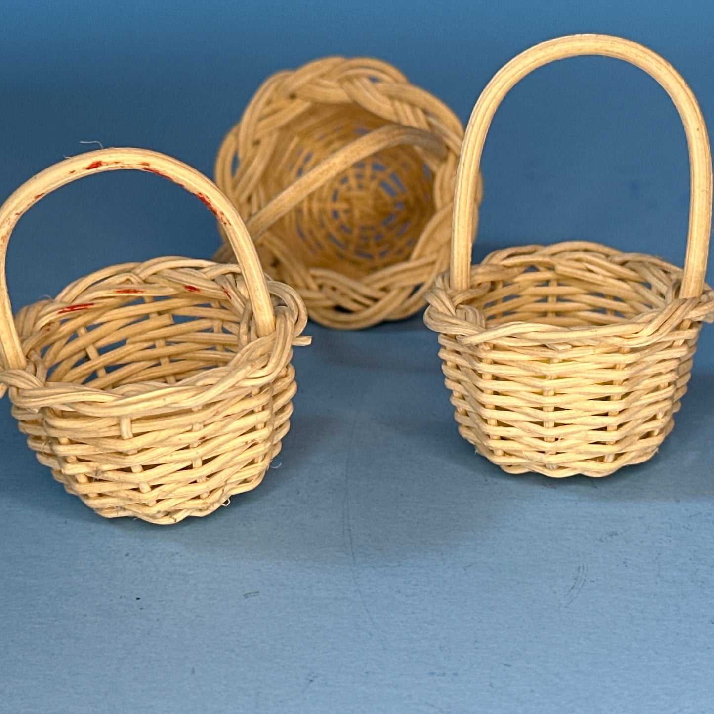 1:12 Scale Miniature Wicker Basket Set – 3 Pieces