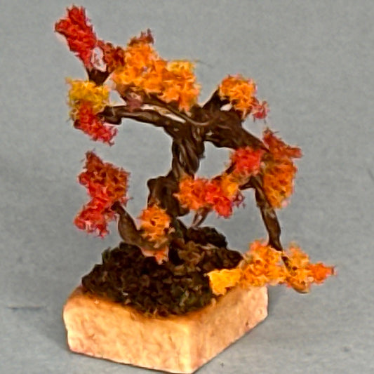 Handcrafted Colorful Bonsai Tree for Dollhouses – 1:12 Scale