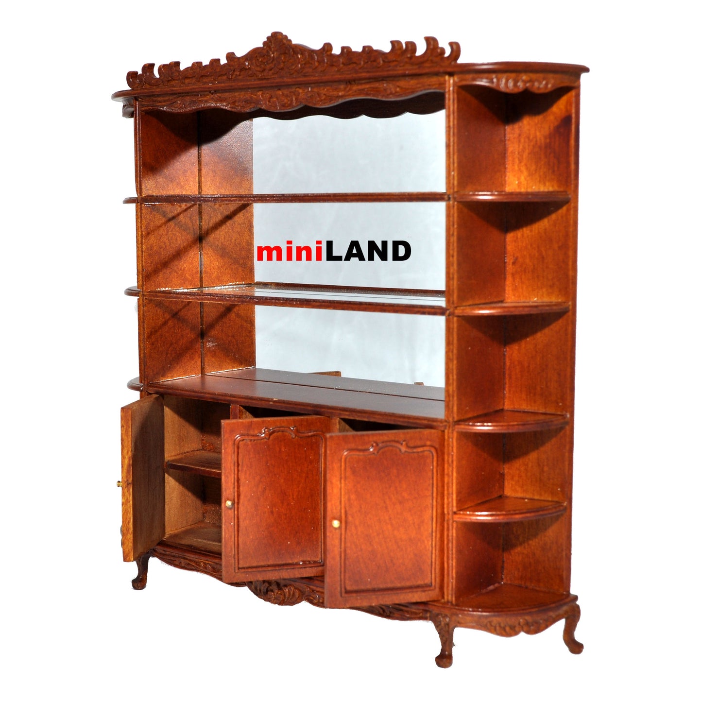 Quality Showcase Curio Cabinet 5825WN shelves dollhouse miniature 1:12 scale