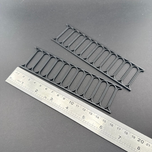 Short black FENCE 2PC-BLACK for 1:12 Dollhouse miniature 5-7/8"L each fencing