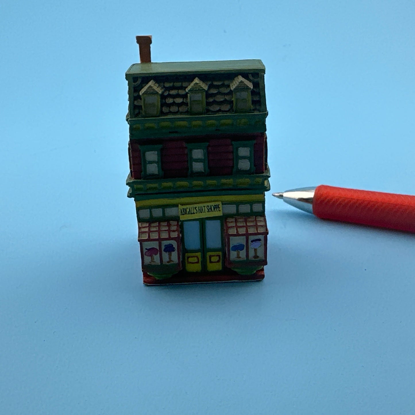 Dollhouse Miniature – Three-Story Brick Building with Shopfront toy