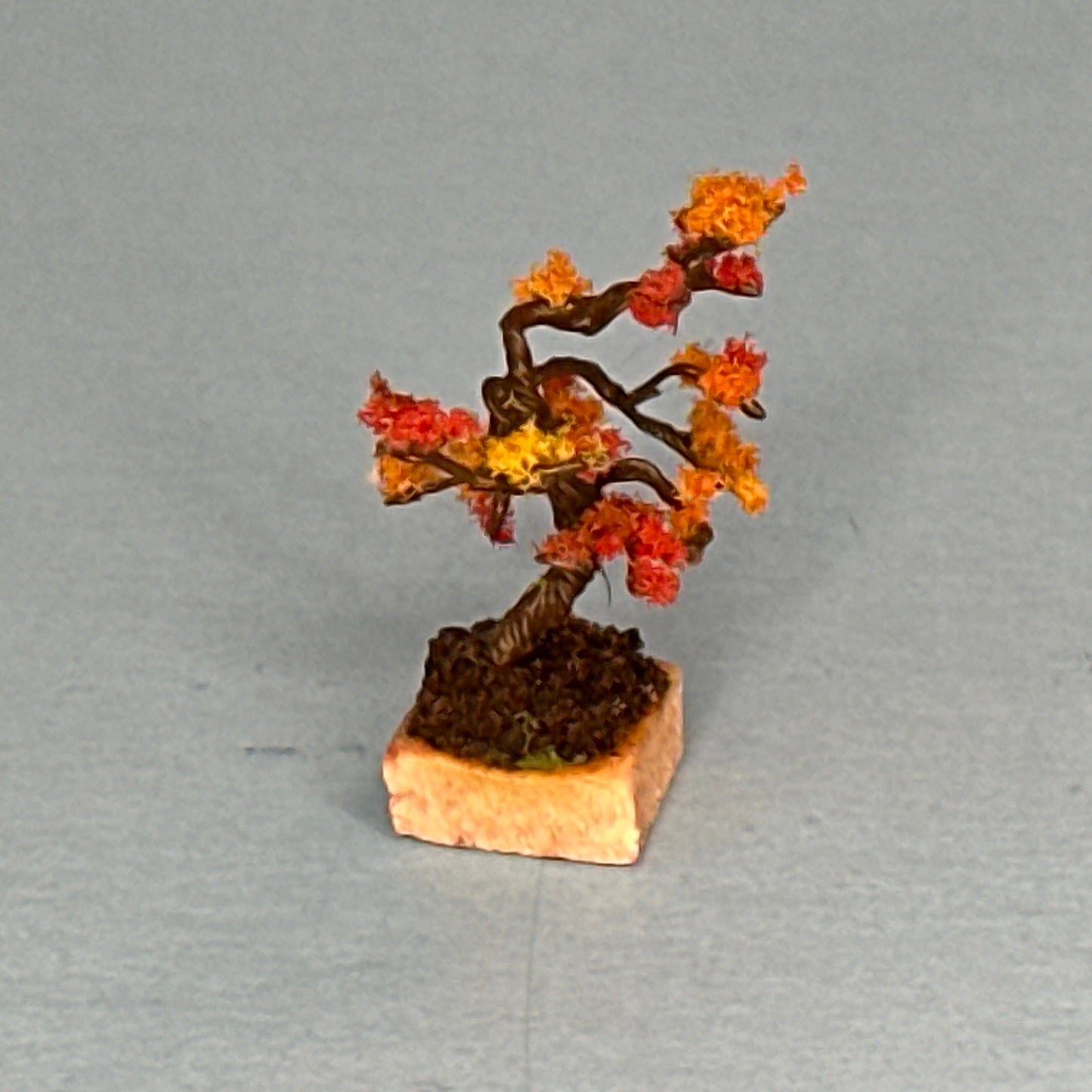 Handcrafted Colorful Bonsai Tree for Dollhouses – 1:12 Scale