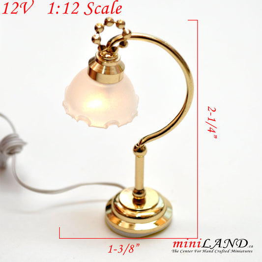 Ausverkauf - Puppenhaus Miniatur Schreibtisch Tischlampe Licht 1:12 Maßstab 12v