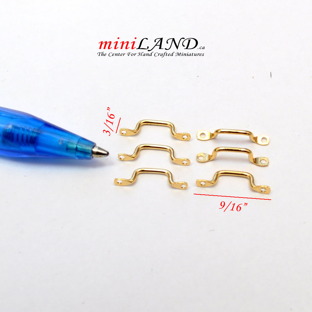 Drawer door window handles set of 6pcs miniature for 1:12 scale dollhouse miniature