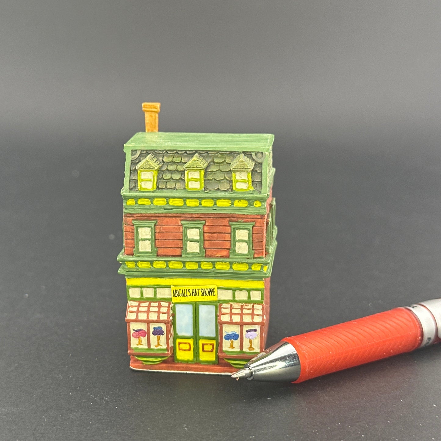 Dollhouse Miniature – Three-Story Brick Building with Shopfront toy
