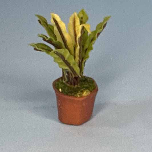 House potted green houseplant plant pot for dollhouse miniature 1:12 scale forever garden PLN18