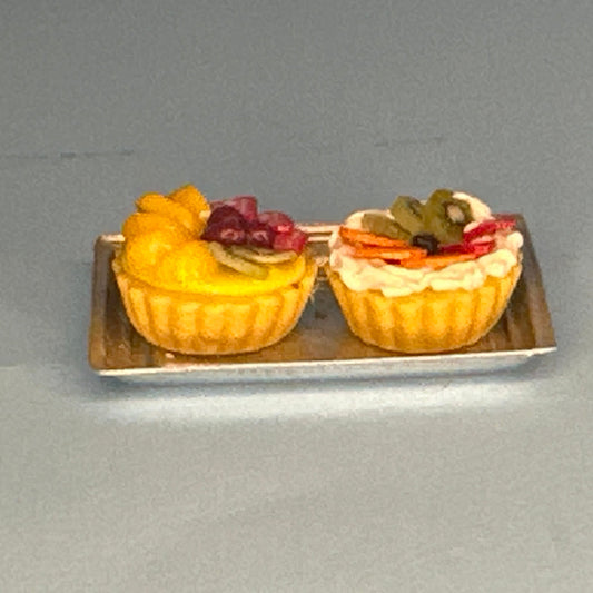 Set of 2 Miniature Fruit Tarts – 1:12 Scale