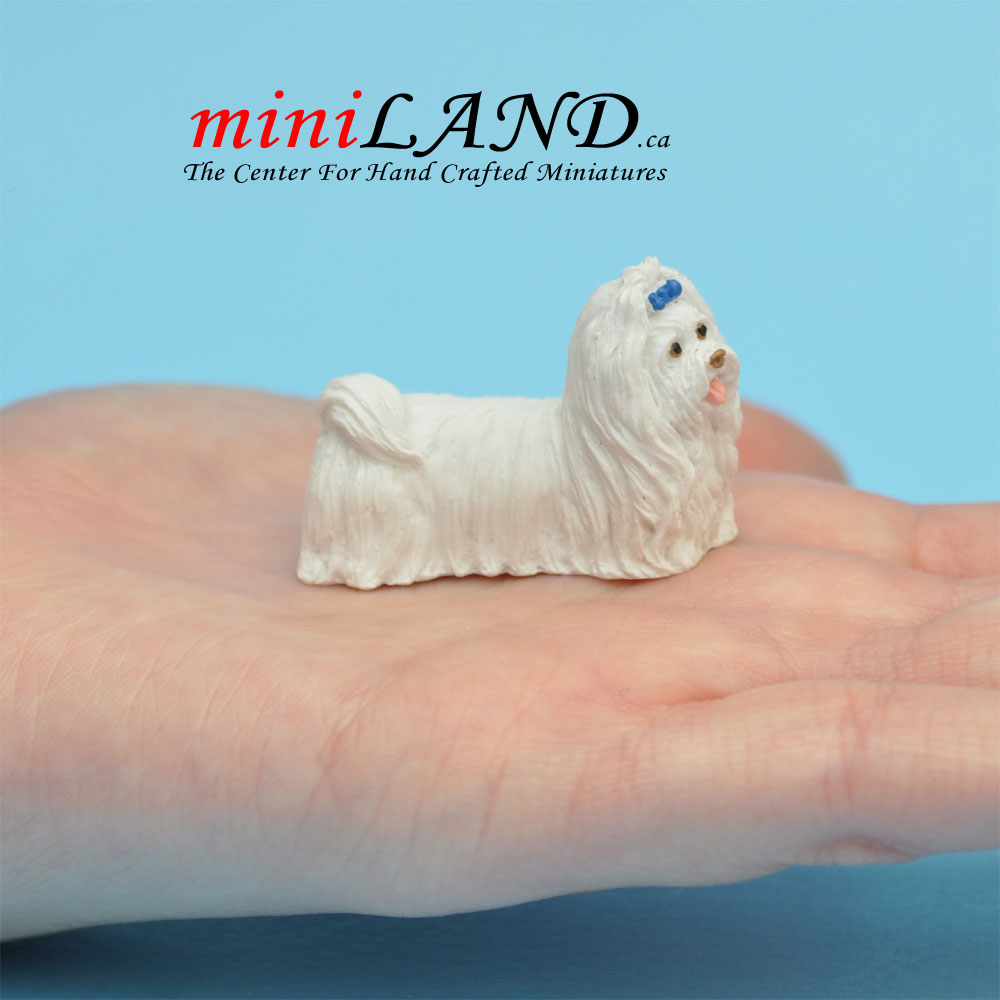 White dog Dollhouse miniature 1:12 scale