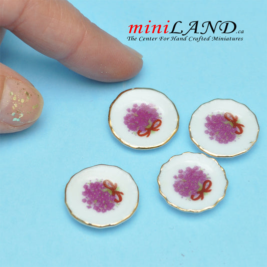 4 Salatteller A0016 für Puppenhaus Miniatur im Maßstab 1:12