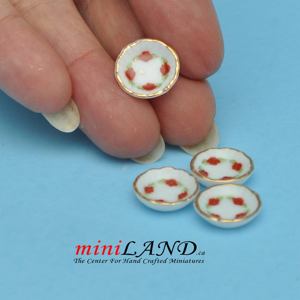 4 Pcs. Dessert Plates for dollhouse miniaturize 1:12 scale
