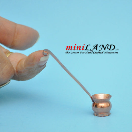 Victorian copper ladle, scoop pot Dollhouse miniature 1:12