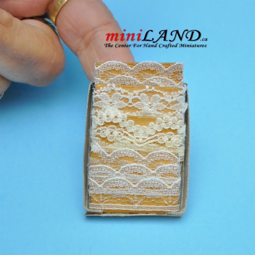 lace trims in various styles dollhouse miniature 1:12 scale