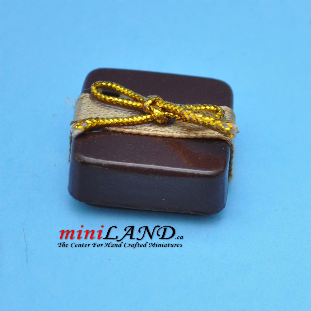 Assorated chocolates in metal gift box dollhouse miniature 1:12 scale