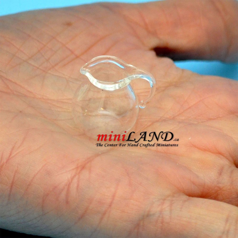 Pichet en verre transparent pour maison de poupée miniature à l'échelle 1:12