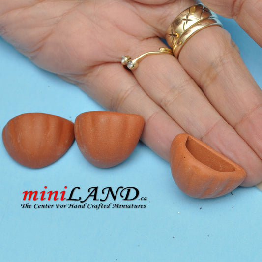 3 Stück muschelförmige Gartenvasen Topf (Wandhalterung) Puppenhaus Miniatur 1:12