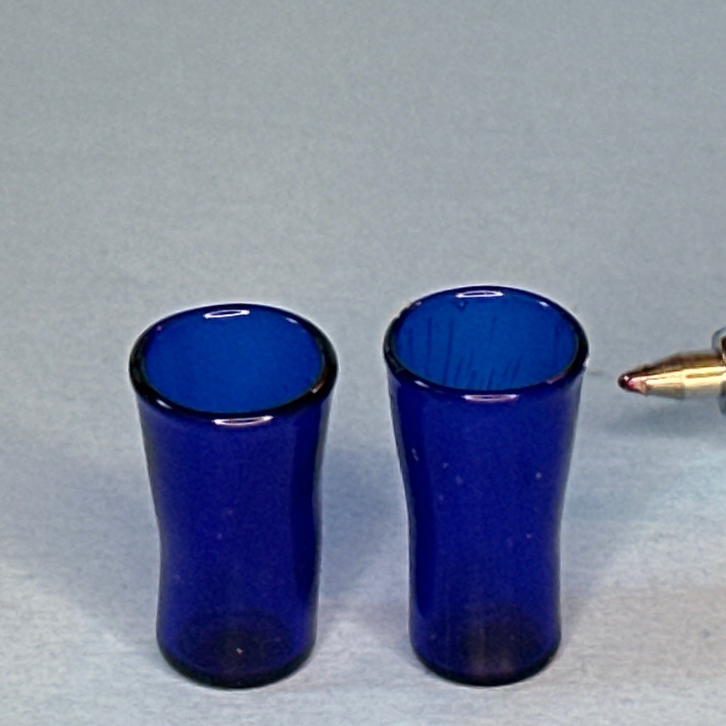 Set of Two Raised Blue Miniature Cups for Dollhouses – 1:12 Scale