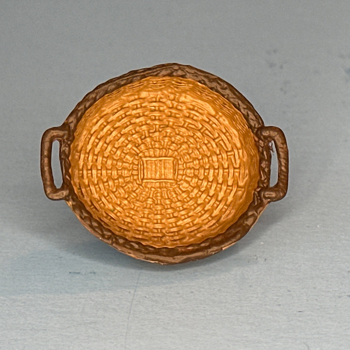 Miniature Brown Metal Basket for Dollhouses – 1:12 Scale