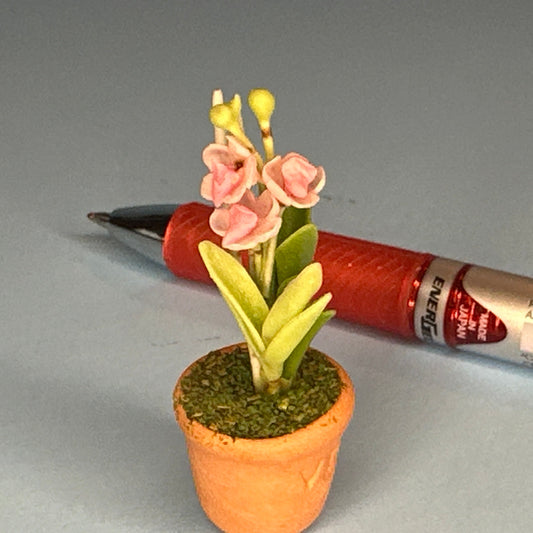 House potted  plant pot for dollhouse miniature 1:12 scale  Rose