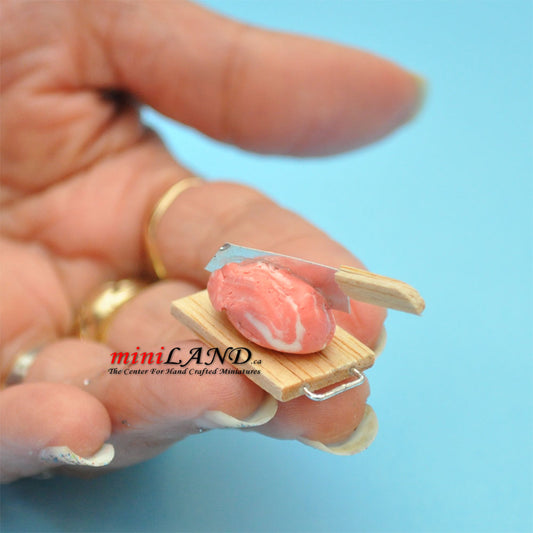 pork meat knife board display dollhouse Miniature butcher 1:12 scale BUT1