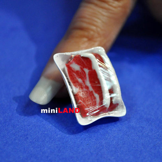 Wrap steak de bœuf viande maison de poupée boucher miniature échelle 1:12 BUT10