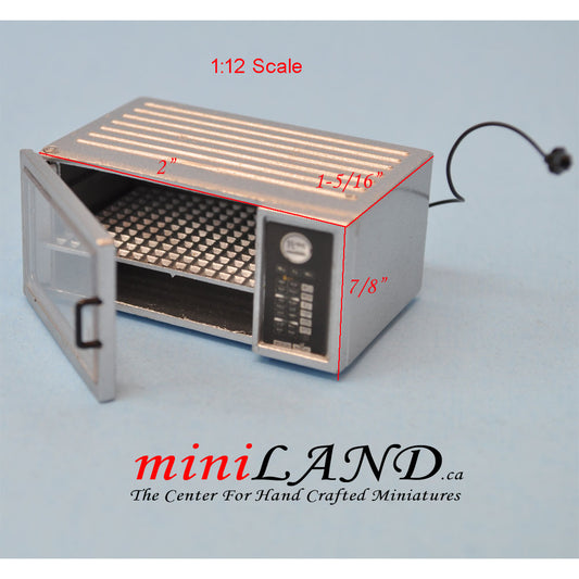 Miniatur-Mikrowelle in Metallqualität für 1:12 Puppenhaus-Küchenzubehör