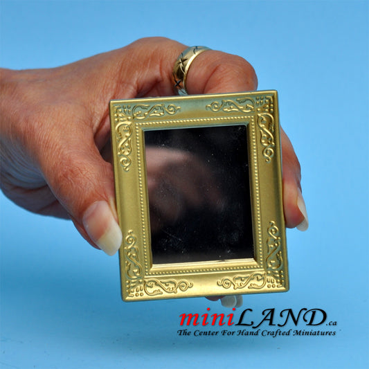 Mirror with gold frame dollhouse miniature 1:12