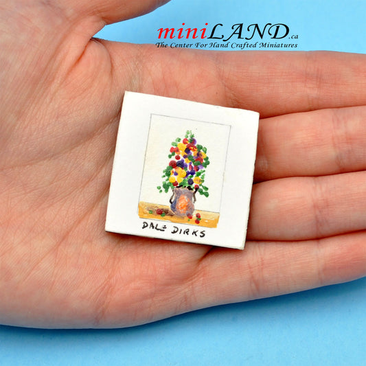 Dale Dirks OOAK original in acrylic paint "Flower on table"