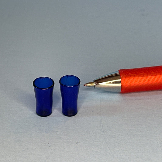 Set of Two Raised Blue Miniature Cups for Dollhouses – 1:12 Scale