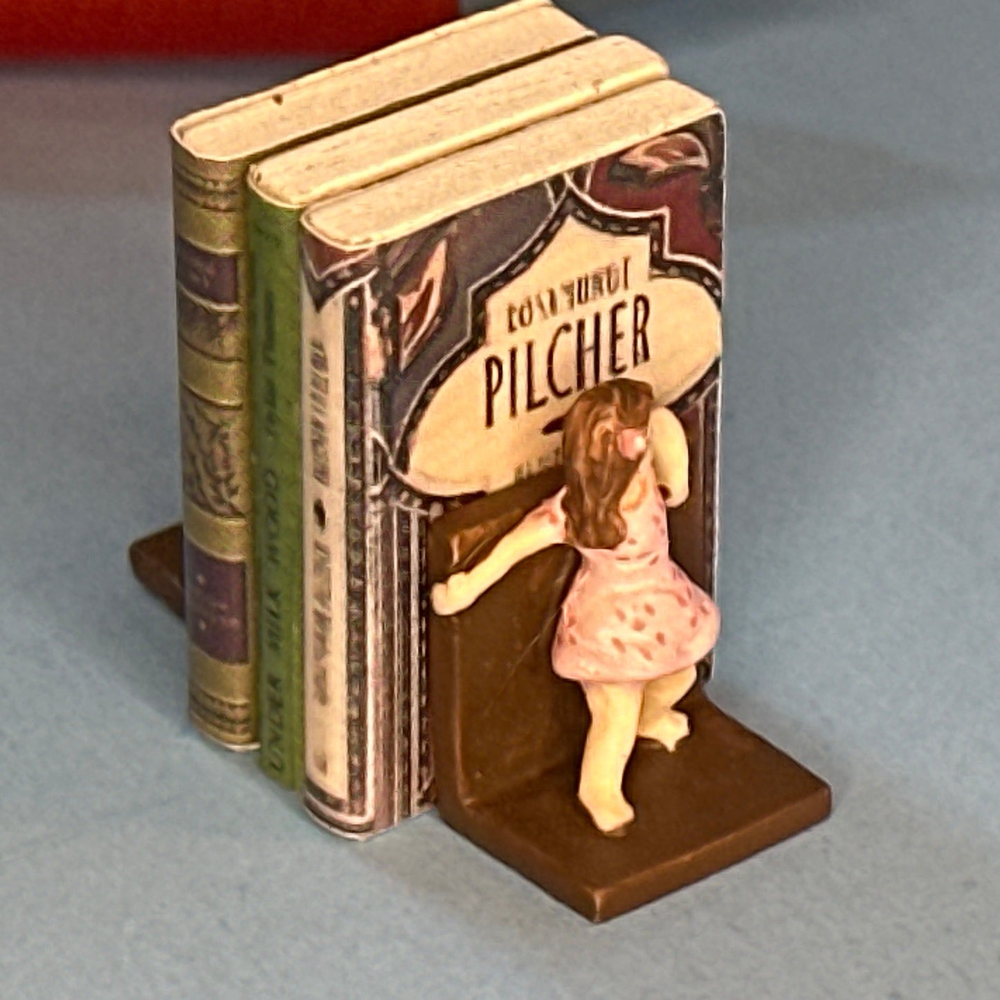 Miniature Metal Bookends with Boy and Girl Figures for Dollhouses