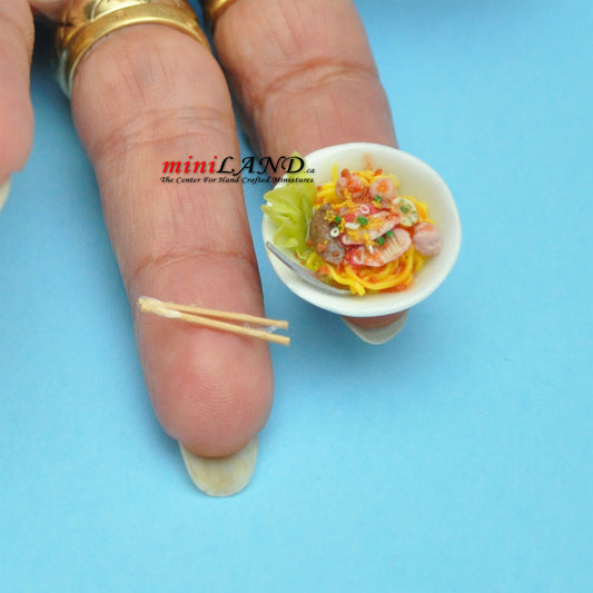 Eine Schüssel Suppe Puppenhaus Miniatur 1:12 Maßstab Handarbeit FND06