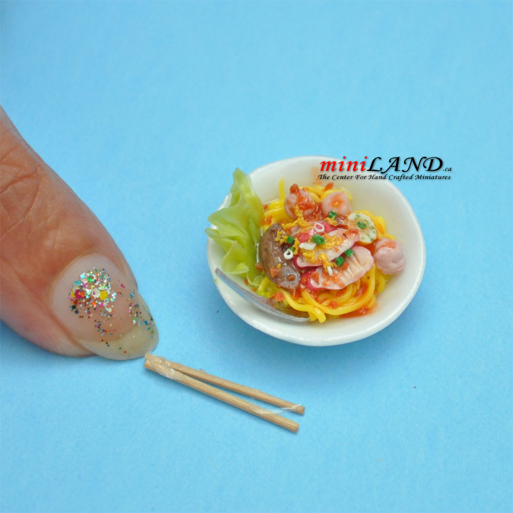 A bowl of soup dollhouse miniature 1:12 scale Handmade FND06