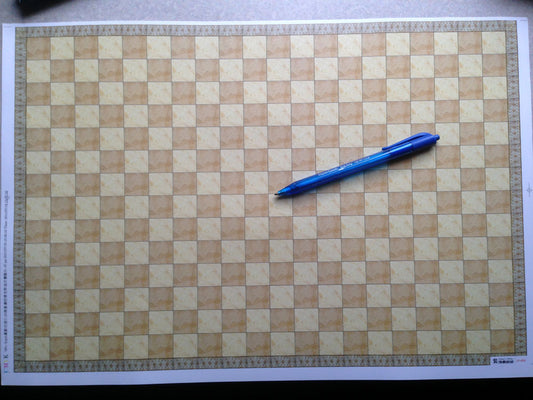 Floor wallpaper brown tiles print 16"x11" 1:12 scale