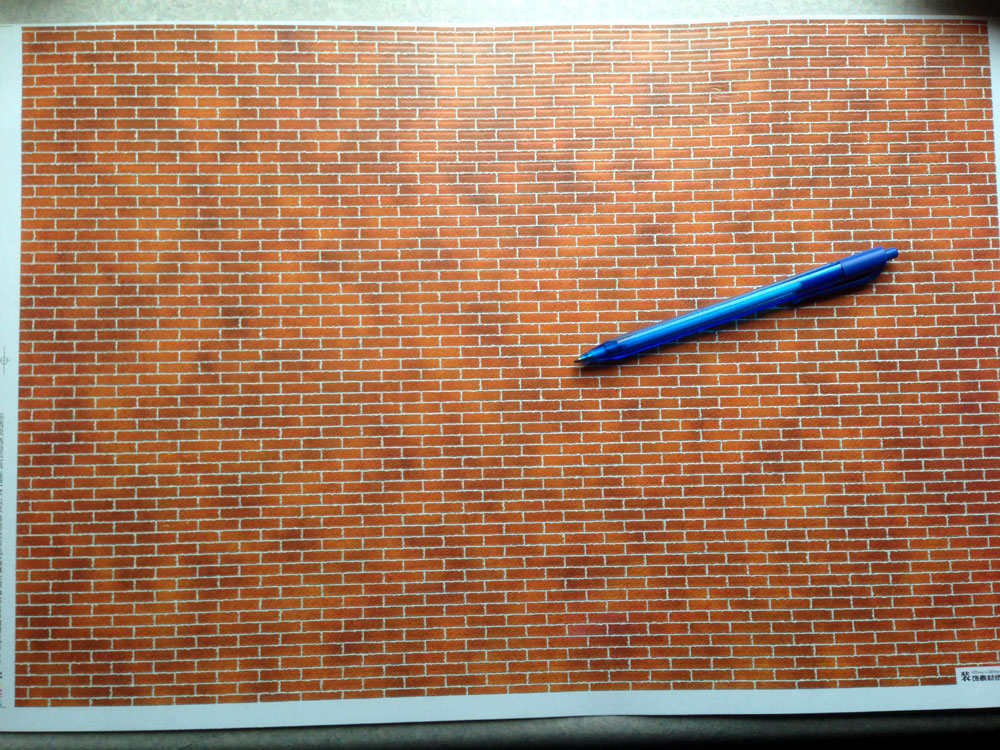Bricks wallpaper red 3D print 16"x11" 1:12 scale