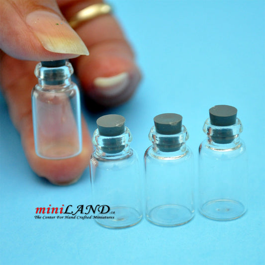 Gläser mit grauem Deckel, 4er-Pack. Maßstab 1:12