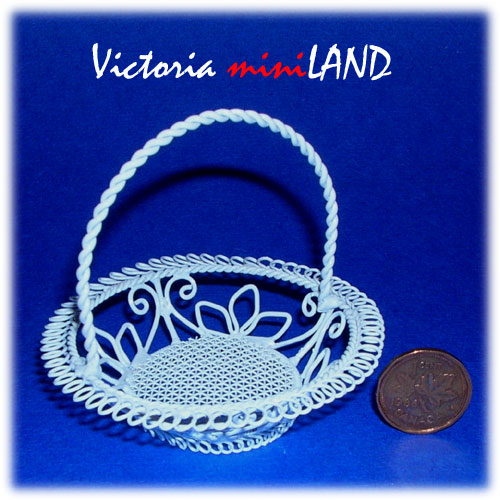 Wire Flower Basket WH123 for 1:12 dollhouse miniature