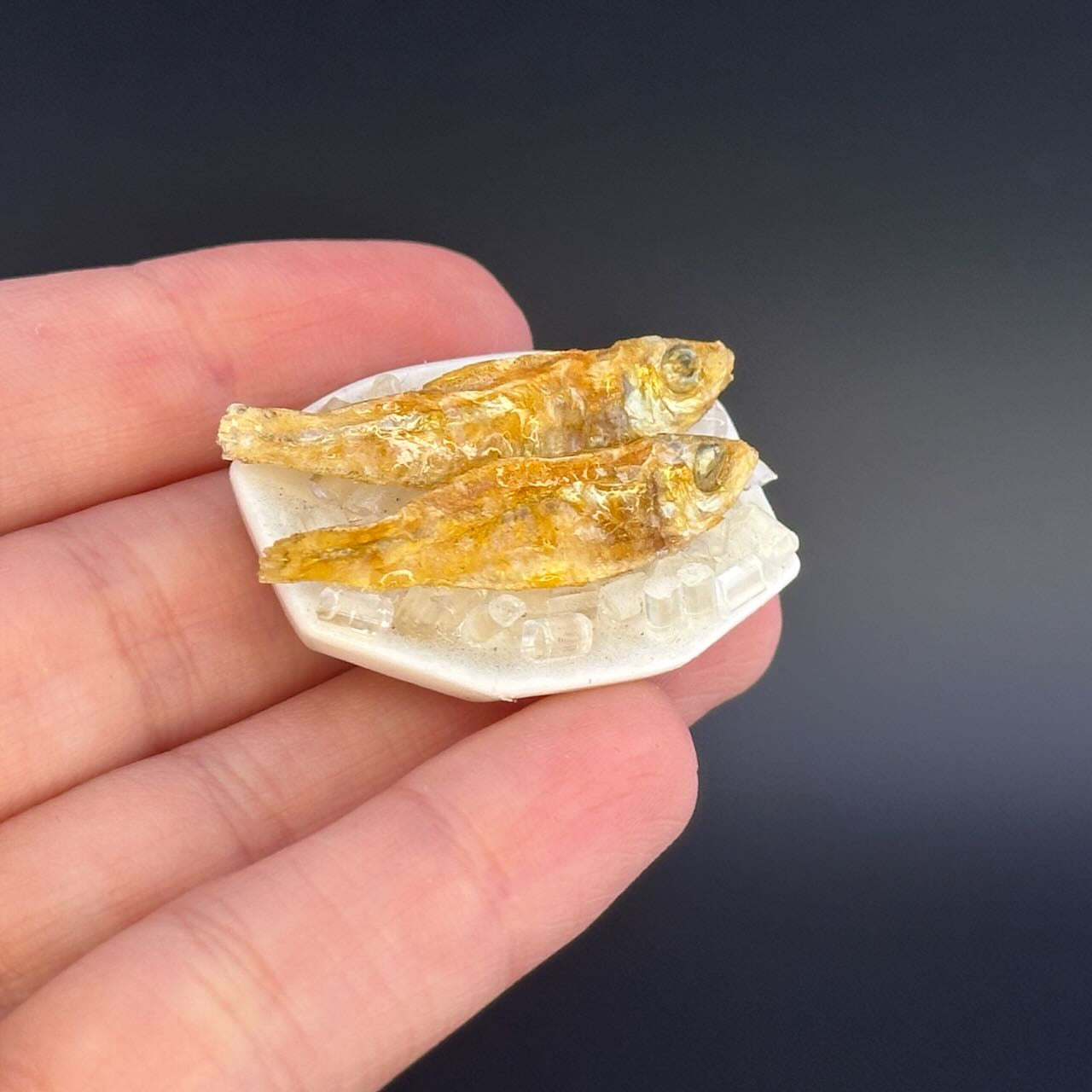 Miniature Fish on Ice Tray – 1:12 Scale
