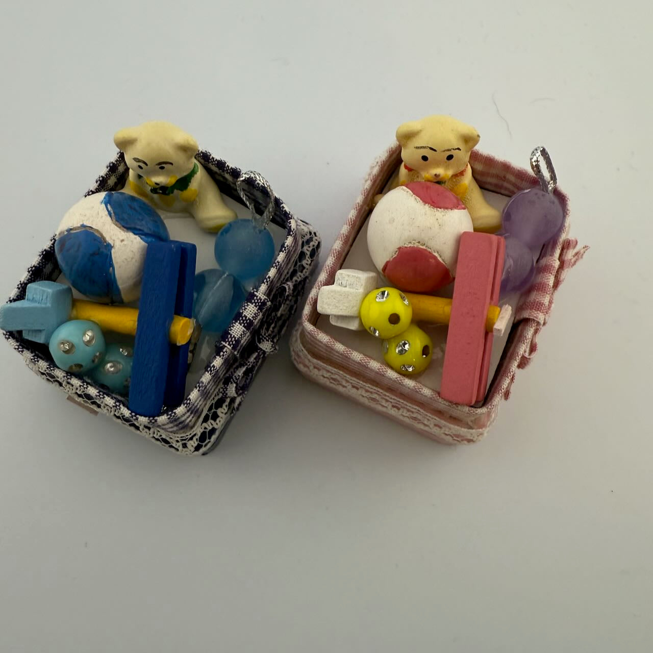 Miniature Wooden Toy Box with Tiny Toys – 1:12 Scale Dollhouse Accessory