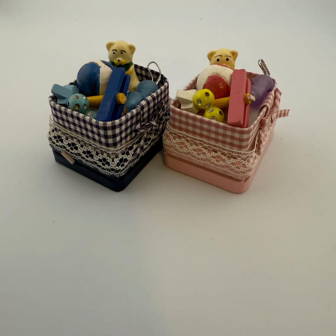 Miniature Wooden Toy Box with Tiny Toys – 1:12 Scale Dollhouse Accessory
