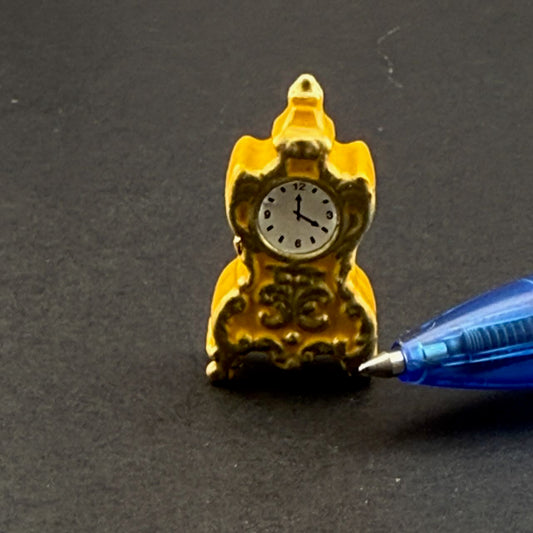 Yellow/Blue clock dollhouse miniature 1:12