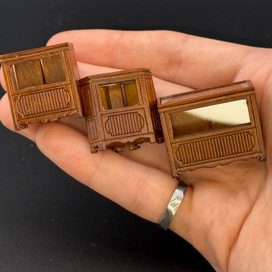 1:48 1/4" quarter scale store shop counters units 3pcs Walnut - Top Quality Q3810 ABC Walnut