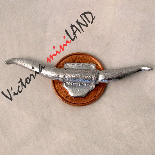 STEER HORNS 2"L unfinished DIY metal miniature for dollhouse - Do it yourself