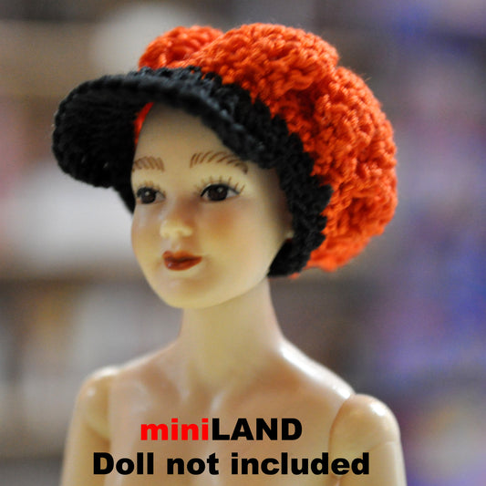 Handmade Crocheted Miniature Cap with Visor 1:12