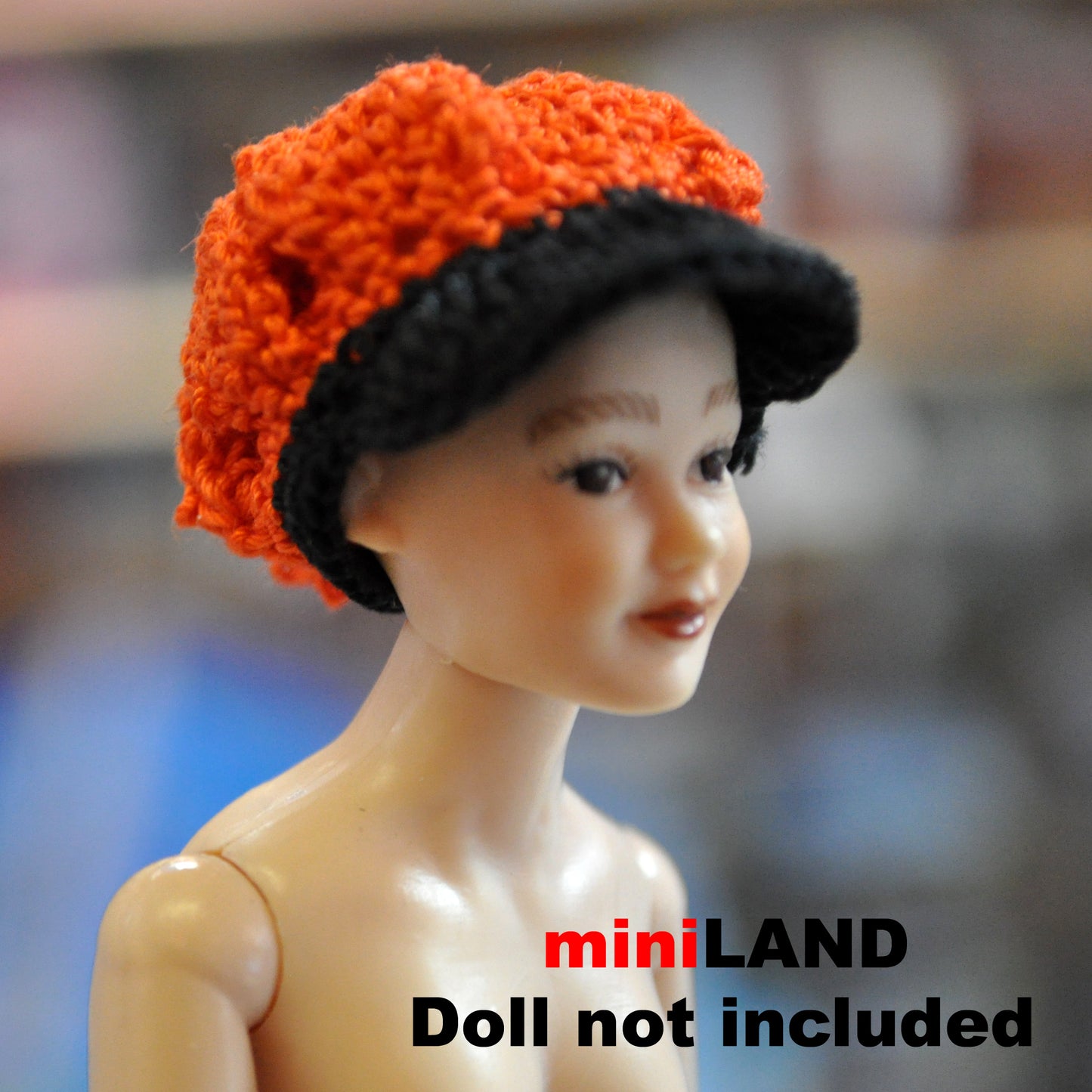 Handmade Crocheted Miniature Cap with Visor 1:12